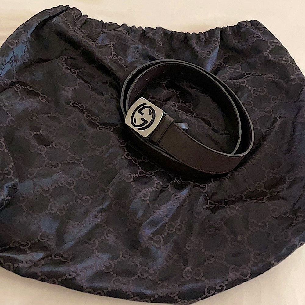 Gucci Men’s dark brown GG leather belt